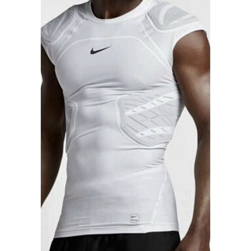 NIKE Pro Hyperstrong Compression 4 Pad White Football Shirt Mens Sz 3XL